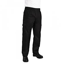 Pantalon de cuisine Works Slim Fit Cargo M & L- Noir